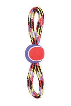 Hračka pes TENNIS BALL ROPE osmička 36cm Zolux