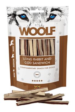 WOOLF pochúťka soft Rabbit & Cod sandwich long 100g